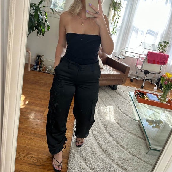 Satin Cargo Pants - Picture 1 of 3